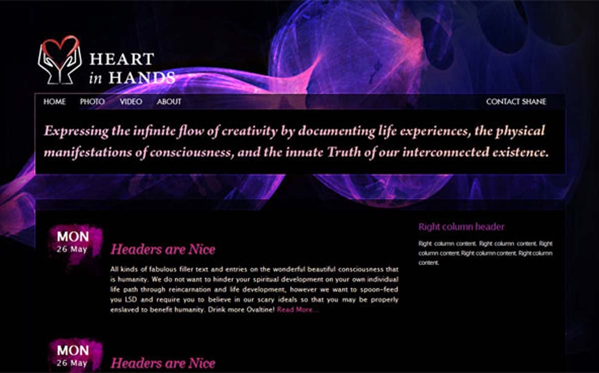 Heart In Hands Studio Website